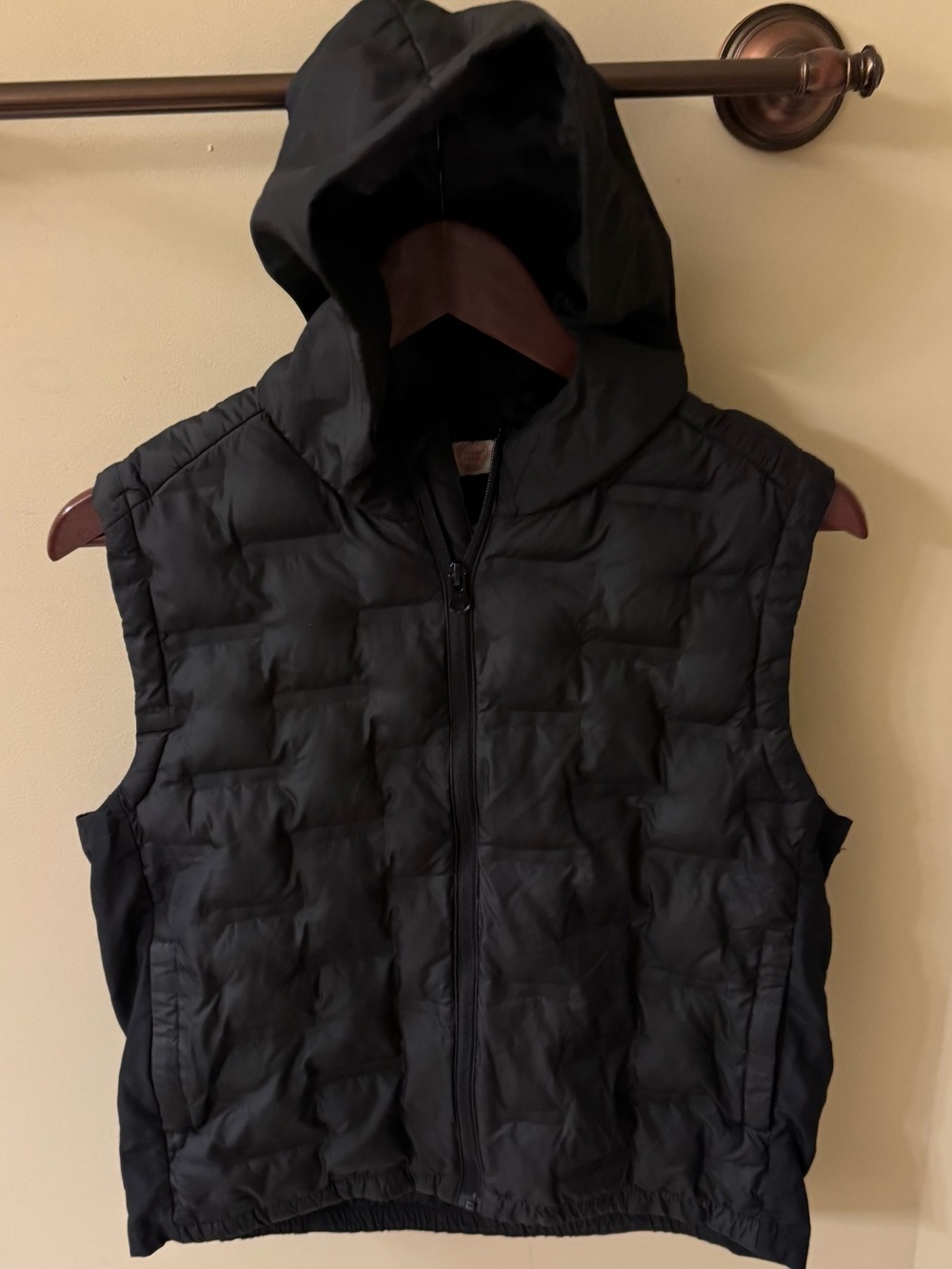 🖤 Wonder Nation Black Hooded Puffer Vest Women's XL 16-18